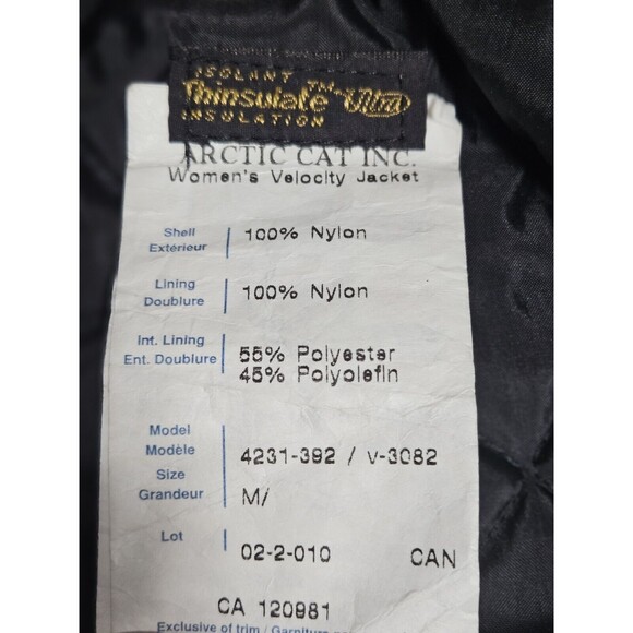 Arctic Cat Women's Velocity Jacket With 3 In1 Thinsulate , Med. Zip Out Liner - Picture 7 of 10